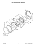 DRYER DOOR PARTS Diagram and Parts List for CET8000AQ1  Whirlpool Washer Dryer Combo