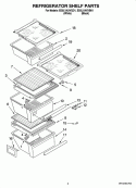REFRIGERATOR SHELF PARTS Diagram and Parts List for ED5LVAXVB01  Whirlpool Refrigerator