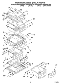 REFRIGERATOR SHELF PARTS Diagram and Parts List for KSRA22KKBT02  KitchenAid Refrigerator