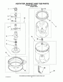 AGITATOR, BASKET AND TUB PARTS Diagram and Parts List for WGT3300SQ2  Whirlpool Washer Dryer Combo
