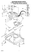 MACHINE BASE PARTS Diagram and Parts List for LSQ9549LW1  Whirlpool Washer