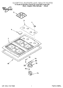 COOKTOP, BURNER AND GRATE Diagram and Parts List for SCS3014GS2  Whirlpool Cooktop