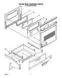 DOOR AND DRAWER Diagram and Parts List for RF310PXXN2  Whirlpool Range