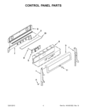 CONTROL PANEL PARTS Diagram and Parts List for GGG390LXQ02  Whirlpool Range