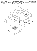 COOKTOP PARTS Diagram and Parts List for GR448LXPT0  Whirlpool Range