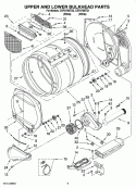 UPPER AND LOWER BULKHEAD PARTS, OPTIONAL PARTS (NOT INCLUDED) Diagram and Parts List for CSP2760TQ1  Whirlpool Dryer