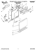 FRAME AND CONSOLE Diagram and Parts List for DU8750XB1  Whirlpool Dishwasher
