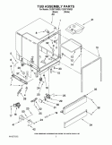 TUB ASSEMBLY PARTS Diagram and Parts List for CUD6710WB0  Crosley Dishwasher