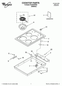 COOKTOP PARTS Diagram and Parts List for RCS3004RS05  Whirlpool Cooktop