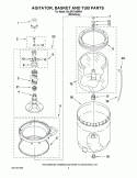 AGITATOR, BASKET AND TUB PARTS Diagram and Parts List for 6ALSR7244MW4  Whirlpool Washer