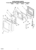 OVEN DOOR PARTS Diagram and Parts List for KEBC107KBL05  KitchenAid Wall Oven