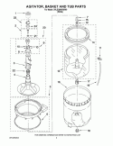 AGITATOR, BASKET AND TUB PARTS Diagram and Parts List for 3RLSQ8600WW0  Whirlpool Washer