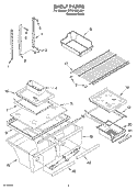 SHELF PARTS Diagram and Parts List for GT2SHMXLS01  Whirlpool Refrigerator