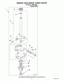 BRAKE AND DRIVE TUBE PARTS Diagram and Parts List for LTE5243DQA  Whirlpool Washer Dryer Combo