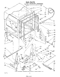 TUB Diagram and Parts List for DU2916XM0  Whirlpool Dishwasher