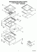 REFRIGERATOR SHELF PARTS Diagram and Parts List for 6GD25DCXHS09  Whirlpool Refrigerator