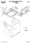 TOP AND CABINET PARTS Diagram and Parts List for LSQ9560PW4  Whirlpool Washer