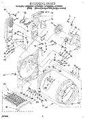 BULKHEAD Diagram and Parts List for LGT8858AN1  Whirlpool Dryer