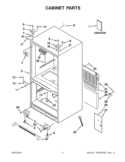 CABINET PARTS Diagram and Parts List for GX2SHBXVB06  Whirlpool Refrigerator