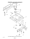 COOK TOP AND BACK GUARD Diagram and Parts List for RF3010XVW1  Whirlpool Range