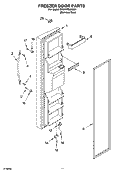 FREEZER DOOR PARTS Diagram and Parts List for BRS70YRANA01  Whirlpool Refrigerator