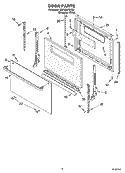 DOOR PARTS, MISCELLANEOUS PARTS Diagram and Parts List for VSF303PEKQ3  Whirlpool Range