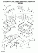 EVAPORATOR, ICE CUTTER GRID AND WATER PARTS Diagram and Parts List for KUIC18NNTS2  KitchenAid Ice Maker
