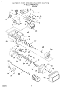 MOTOR AND ICE CONTAINER Diagram and Parts List for 4YED25PQFN02  Whirlpool Refrigerator