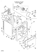 SECTION Diagram and Parts List for LER2614EW0  Whirlpool Dryer