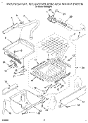 EVAPORATOR, ICE CUTTER GRID AND WATER Diagram and Parts List for JVGC535A0  Whirlpool Ice Maker