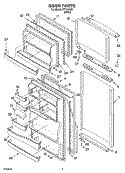 DOOR PARTS Diagram and Parts List for IPT184300  Inglis Refrigerator