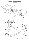 TOP AND CONSOLE PARTS Diagram and Parts List for MED5600TQ0  Maytag Dryer
