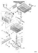 DISHRACK Diagram and Parts List for DP920PFGQ3  Whirlpool Dishwasher