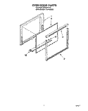 OVEN DOOR Diagram and Parts List for RS600BXYH2  Whirlpool Range