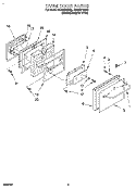 OVEN DOOR Diagram and Parts List for RS386PXBB0  Whirlpool Range