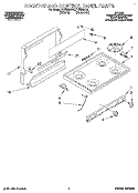 COOKTOP AND CONTROL PANEL, LITERATURE Diagram and Parts List for FLP320AW0  Roper Range