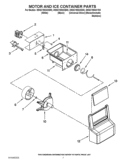 MOTOR AND ICE CONTAINER PARTS Diagram and Parts List for 3WSC19D4XB00  Whirlpool Refrigerator