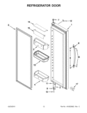 REFRIGERATOR DOOR Diagram and Parts List for WRS537SIAF00  Whirlpool Refrigerator