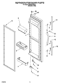 REFRIGERATOR DOOR PARTS Diagram and Parts List for GD5YHAXNL01  Whirlpool Refrigerator