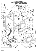CABINET Diagram and Parts List for LGR6634BW1  Whirlpool Dryer