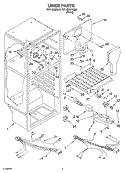 LINER PARTS Diagram and Parts List for RT14BKXKQ03  Roper Refrigerator