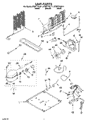 UNIT Diagram and Parts List for ET9FTTXLQ11  Whirlpool Refrigerator