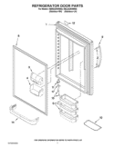 REFRIGERATOR DOOR PARTS Diagram and Parts List for KBRS22KWMS6  KitchenAid Refrigerator