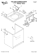 TOP AND CABINET, LITERATURE Diagram and Parts List for GSQ9633LL0  Whirlpool Washer