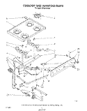 COOK TOP AND MANIFOLD , LITERATURE Diagram and Parts List for SF3007SRW5  Whirlpool Range