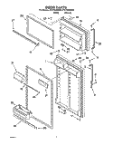 DOOR Diagram and Parts List for ET21PKXGT02  Whirlpool Refrigerator
