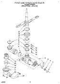 PUMP AND SPRAY ARM Diagram and Parts List for WU3006Y0  Roper Dishwasher
