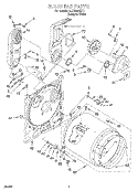 BULKHEAD Diagram and Parts List for 3LGR5436EQ1  Whirlpool Dryer