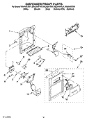 DISPENSER FRONT PARTS Diagram and Parts List for ED2JHAXTL01  Whirlpool Refrigerator