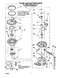 PUMP AND MOTOR Diagram and Parts List for KUDA23HYWH1  KitchenAid Dishwasher
